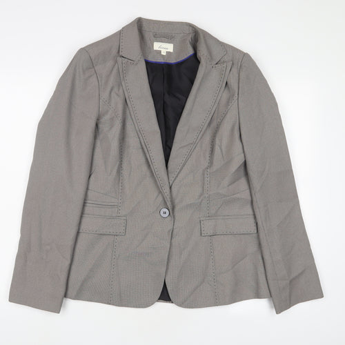 Linea Womens Grey Jacket Blazer Size 16 Button
