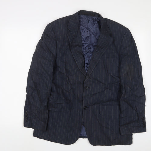 Marks and Spencer Mens Blue Linen Jacket Suit Jacket Size 38 Regular