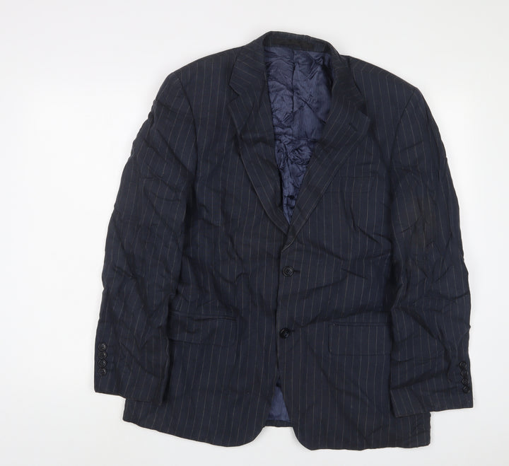 Marks and Spencer Mens Blue Linen Jacket Suit Jacket Size 38 Regular