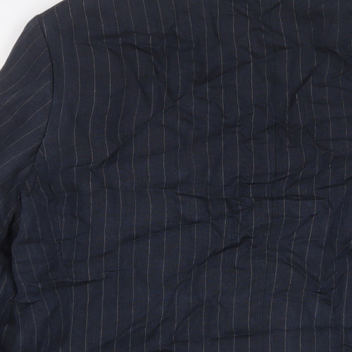 Marks and Spencer Mens Blue Linen Jacket Suit Jacket Size 38 Regular