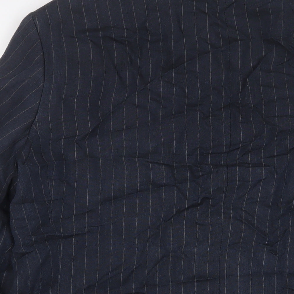 Marks and Spencer Mens Blue Linen Jacket Suit Jacket Size 38 Regular
