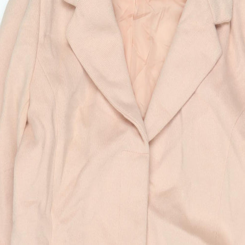 VILA Womens Pink Overcoat Coat Size S Button