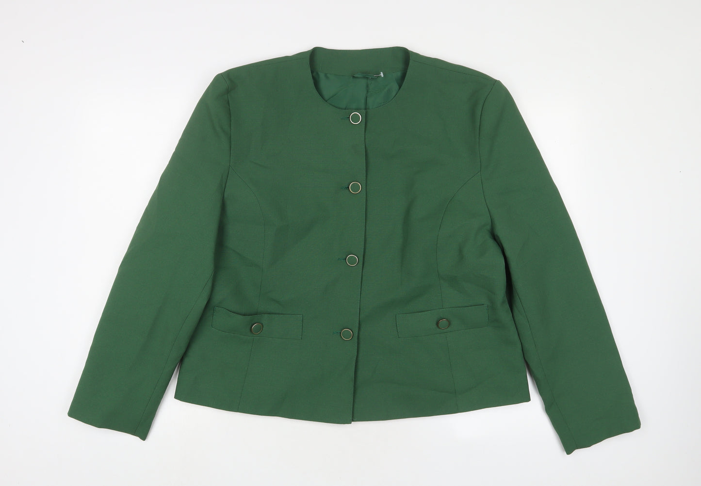 Classic Womens Green Jacket Size 18 Button