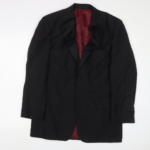 SCOTT&TAYLOR Mens Black Wool Jacket Suit Jacket Size 40 Regular