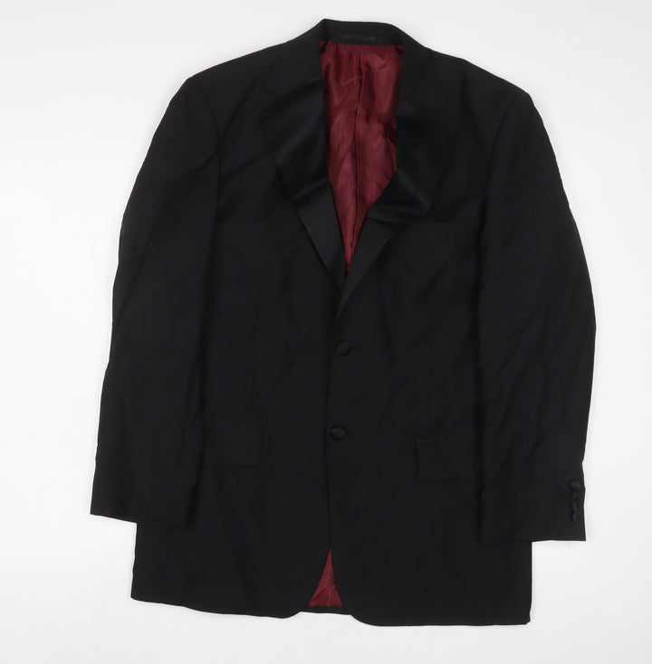 SCOTT&TAYLOR Mens Black Wool Jacket Suit Jacket Size 40 Regular