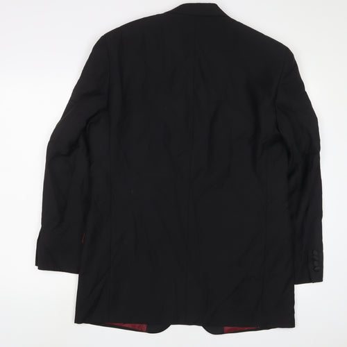 SCOTT&TAYLOR Mens Black Wool Jacket Suit Jacket Size 40 Regular