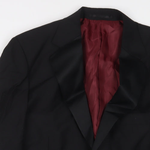 SCOTT&TAYLOR Mens Black Wool Jacket Suit Jacket Size 40 Regular