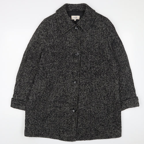 Classic Womens Grey Jacket Coat Size 16 Button