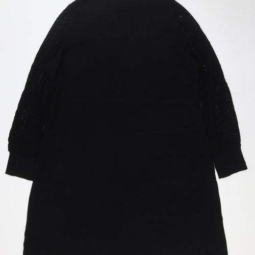 Wallis Womens Black Viscose A-Line Size XL Crew Neck