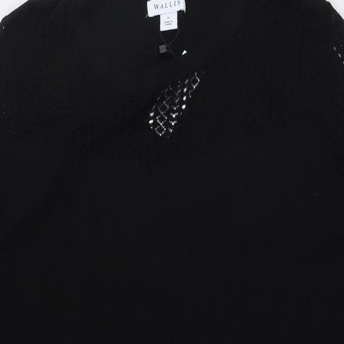 Wallis Womens Black Viscose A-Line Size XL Crew Neck