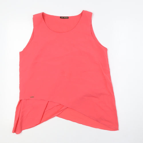 Chic Dress Womens Pink Polyester Basic Button-Up Size M Scoop Neck