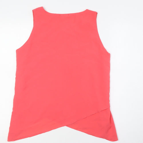 Chic Dress Womens Pink Polyester Basic Button-Up Size M Scoop Neck
