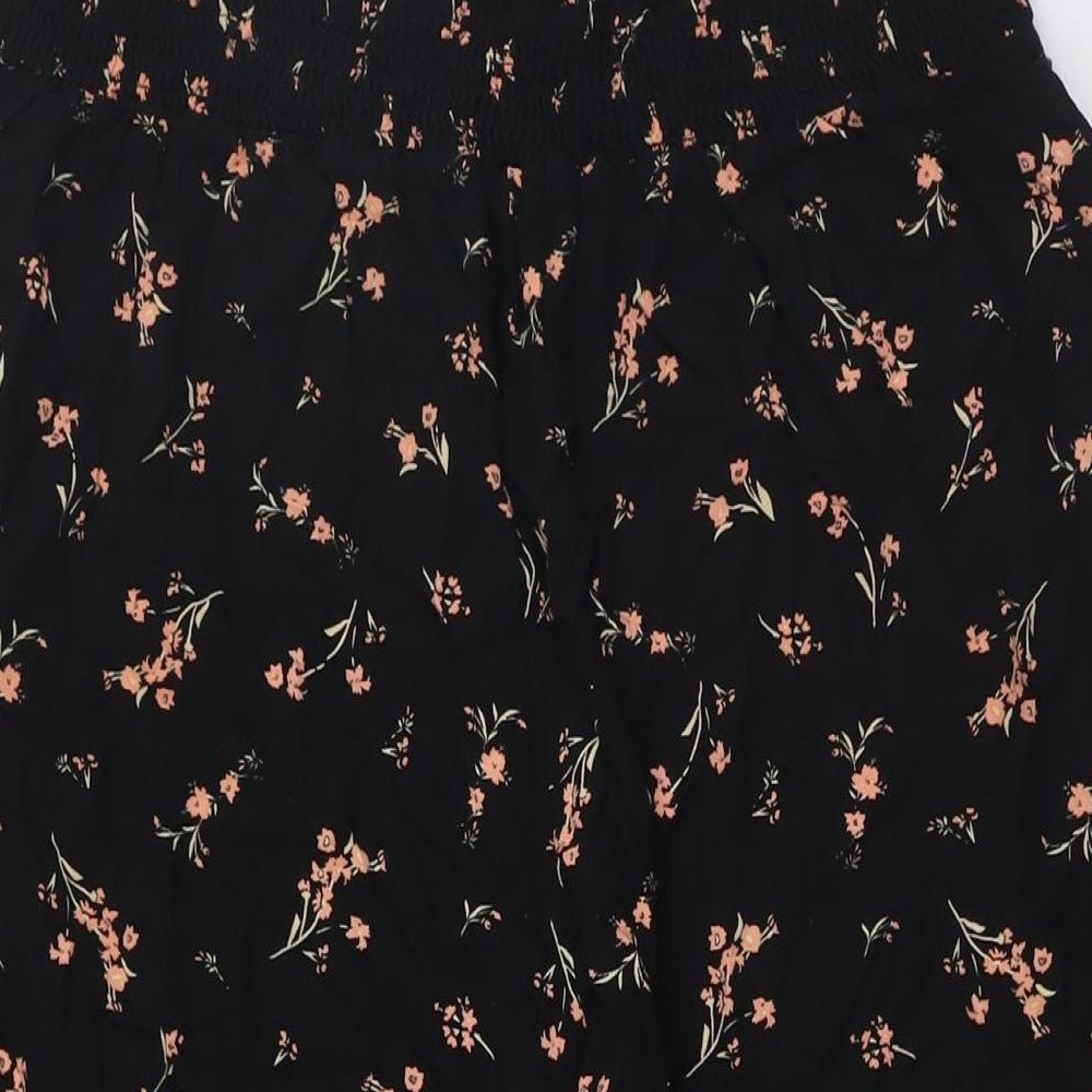 New Look Womens Black Floral Viscose Trousers Size 18 L28 in Regular - Orang Flowers