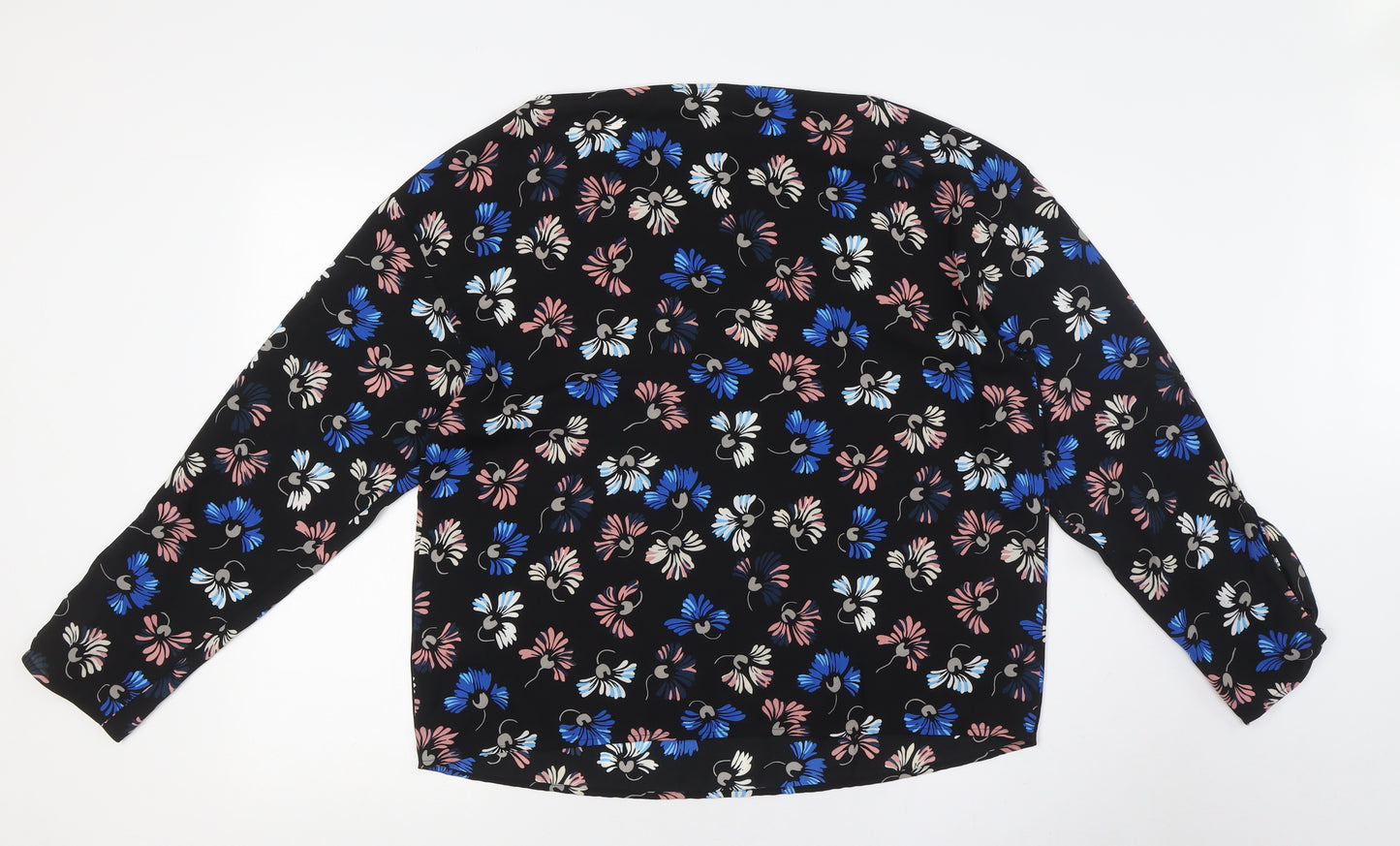 Warehouse Womens Multicoloured Floral Polyester Basic Button-Up Size 14 Boat Neck