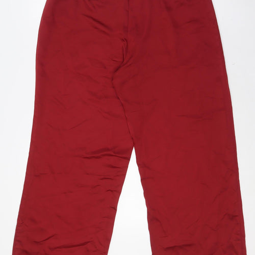 H&M Womens Red Solid Polyester Cami Pyjama Pants Size M - Lace Hems