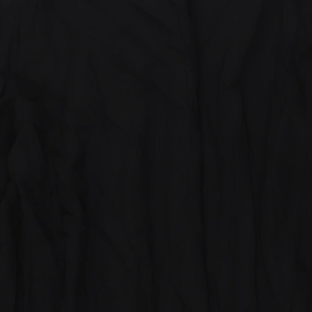 Zara Womens Black Viscose A-Line Size 2XL Collared Button