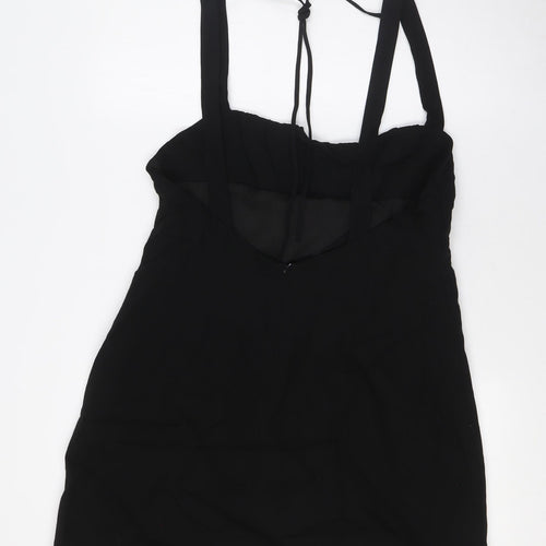 Zara Womens Black Polyester A-Line Size XL Square Neck Zip