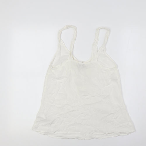NEXT Womens Ivory Viscose Camisole Button-Up Size 8 Scoop Neck