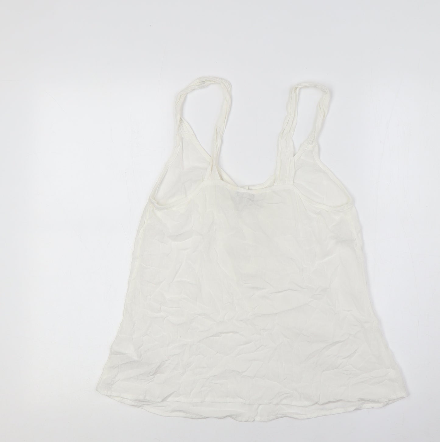 NEXT Womens Ivory Viscose Camisole Button-Up Size 8 Scoop Neck