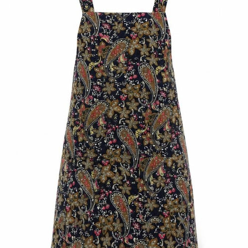 Glamorous Womens Multicoloured Paisley 100% Cotton Pinafore/Dungaree Dress Size XS Square Neck Zip