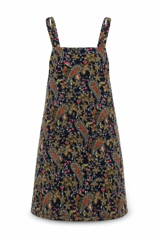 Glamorous Womens Multicoloured Paisley 100% Cotton Pinafore/Dungaree Dress Size XS Square Neck Zip