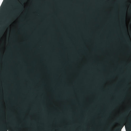 Zara Womens Green Polyester A-Line Size 2XL V-Neck Zip - Wrap Effect