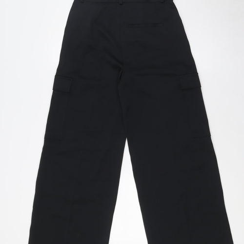 Marks and Spencer Womens Black Polyester Cargo Trousers Size 6 L28 in Regular Zip