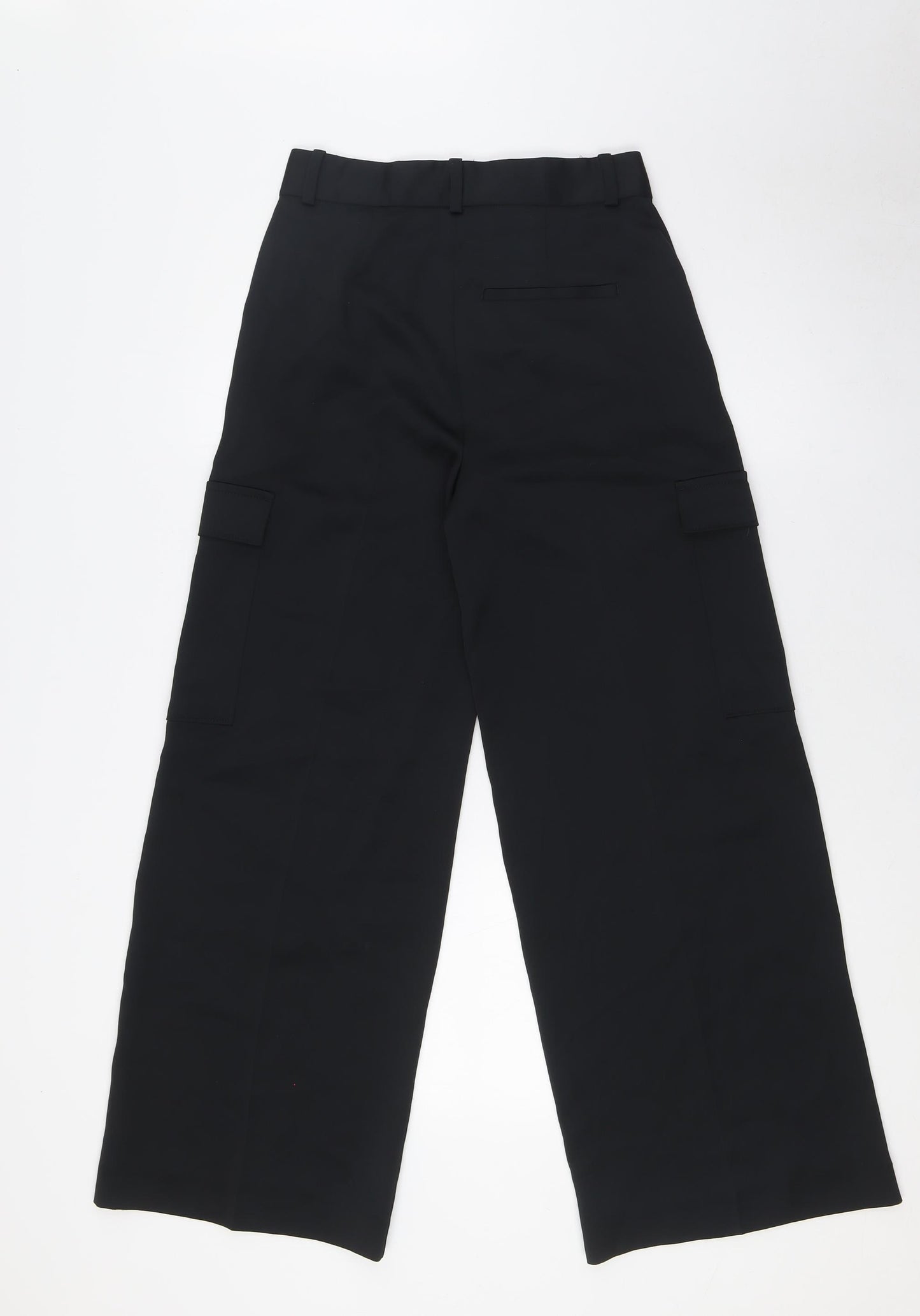 Marks and Spencer Womens Black Polyester Cargo Trousers Size 6 L28 in Regular Zip