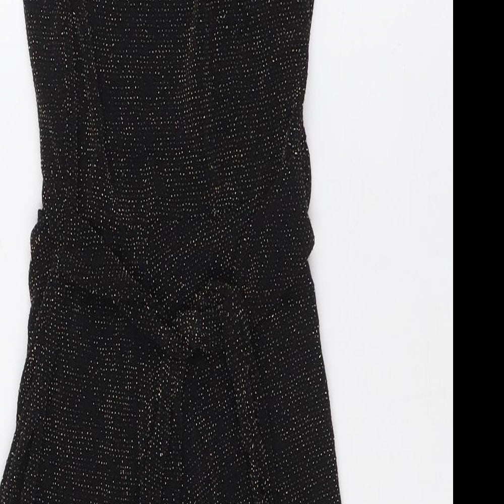 PRETTYLITTLETHING Womens Black Polyester Playsuit One-Piece Size 10 L8 in - Sparkle