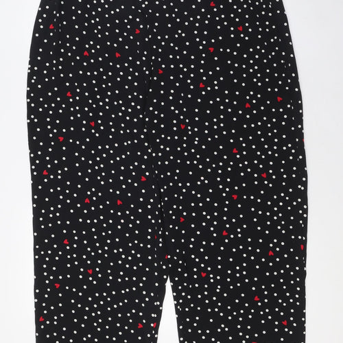 Marks and Spencer Womens Black Polka Dot Polyester Cami Pyjama Pants Size 18 - Hearts