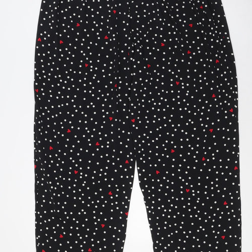 Marks and Spencer Womens Black Polka Dot Polyester Cami Pyjama Pants Size 18 - Hearts