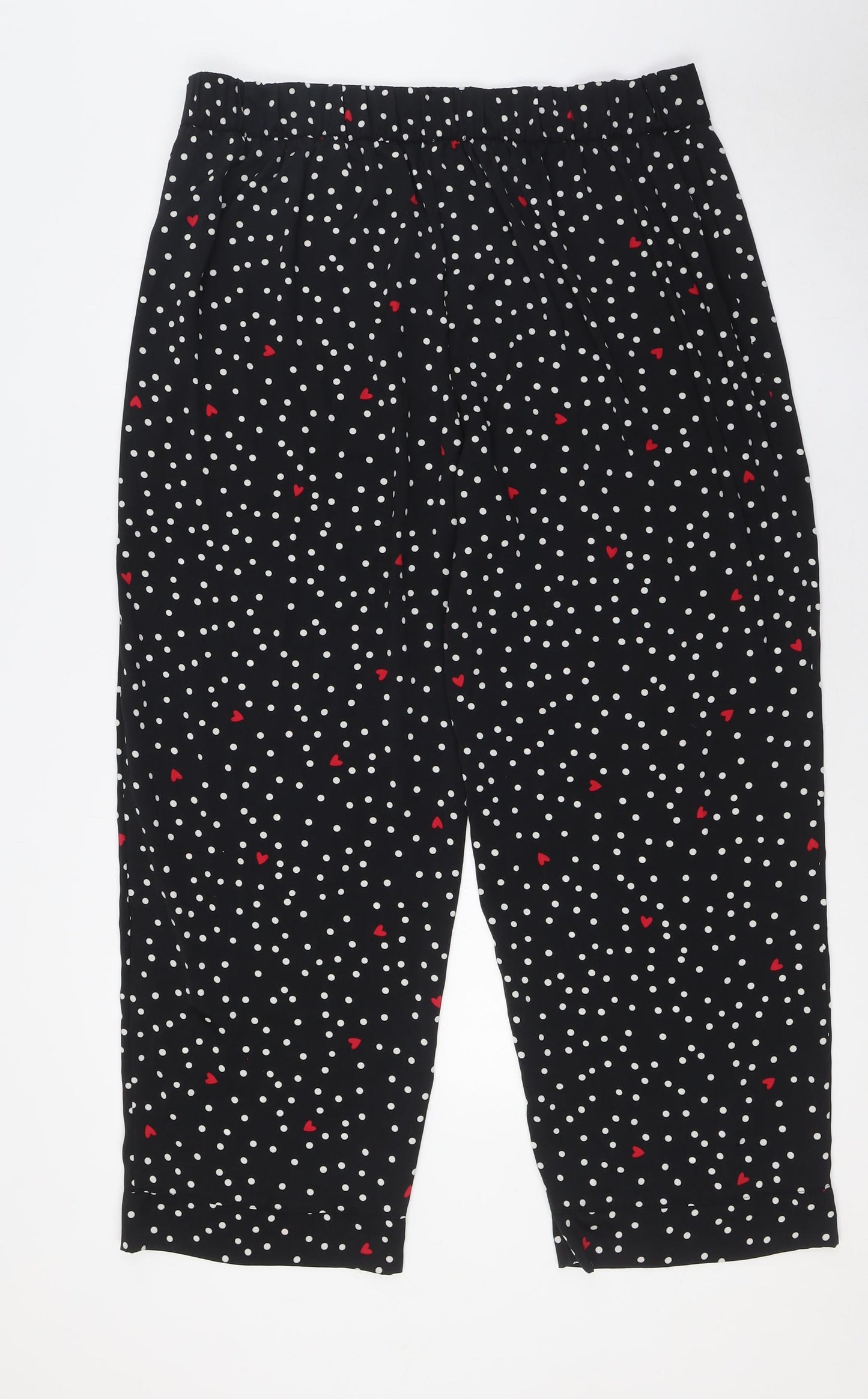 Marks and Spencer Womens Black Polka Dot Polyester Cami Pyjama Pants Size 18 - Hearts