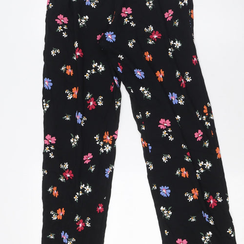 Marks and Spencer Womens Black Floral Cotton Cami Pyjama Pants Size S