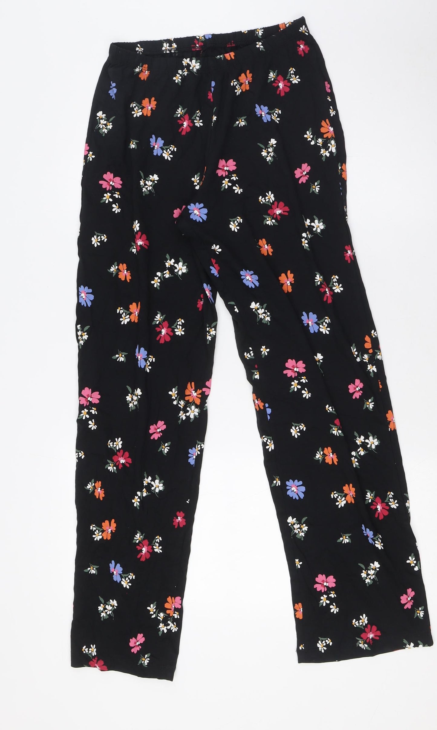 Marks and Spencer Womens Black Floral Cotton Cami Pyjama Pants Size S