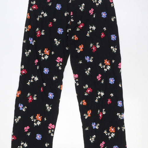 Marks and Spencer Womens Black Floral Cotton Cami Pyjama Pants Size S