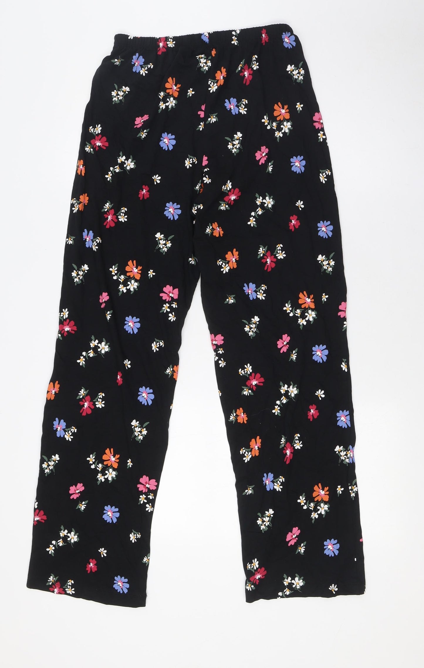 Marks and Spencer Womens Black Floral Cotton Cami Pyjama Pants Size S