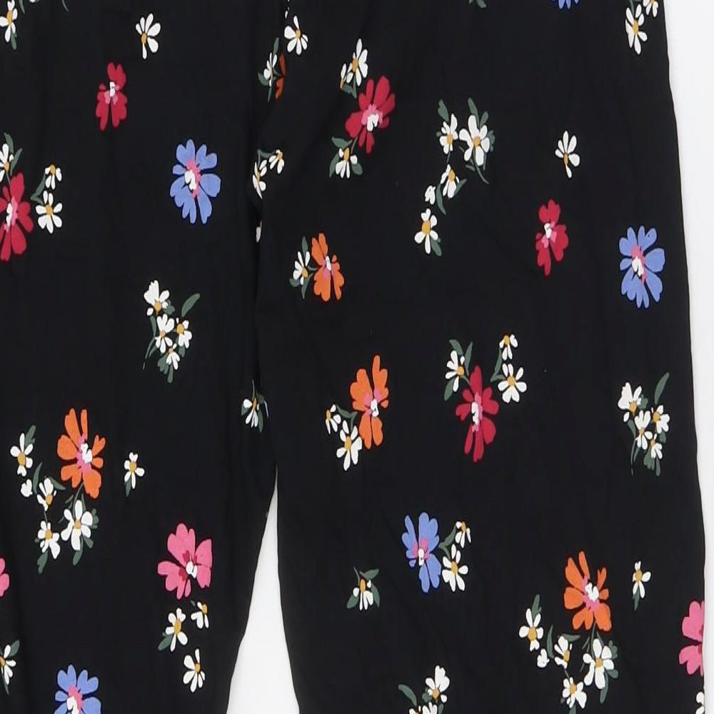 Marks and Spencer Womens Black Floral Cotton Cami Pyjama Pants Size S