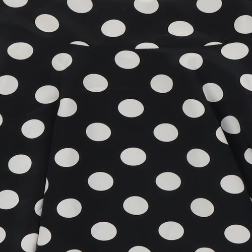 Pilot Womens Black Polka Dot Polyester A-Line Skirt Size 10 Zip