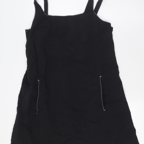 Topshop Womens Black Nylon A-Line Size 10 Square Neck