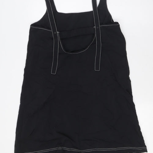 Topshop Womens Black Nylon A-Line Size 10 Square Neck