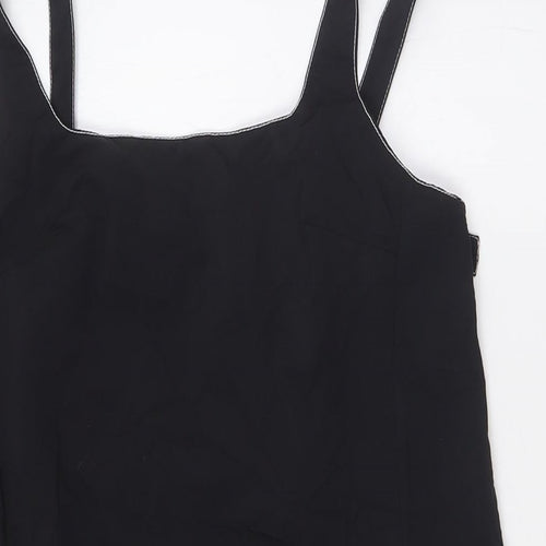 Topshop Womens Black Nylon A-Line Size 10 Square Neck