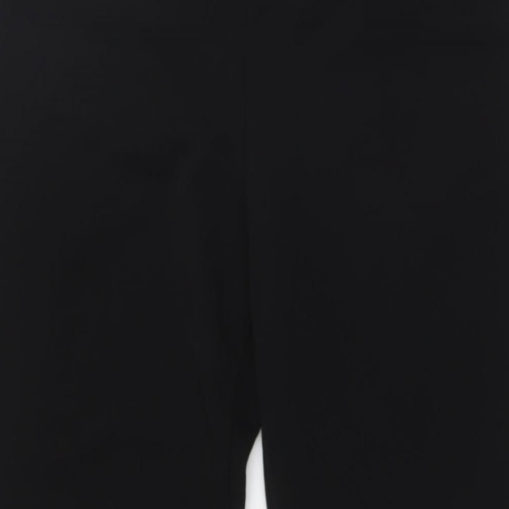 PRETTYLITTLETHING Womens Black Polyester Trousers Size 12 L32 in Regular