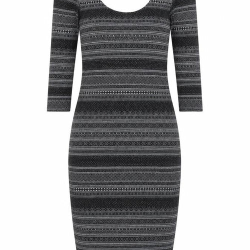 Miss Selfridge Womens Black Cotton Bodycon Size 4 Scoop Neck