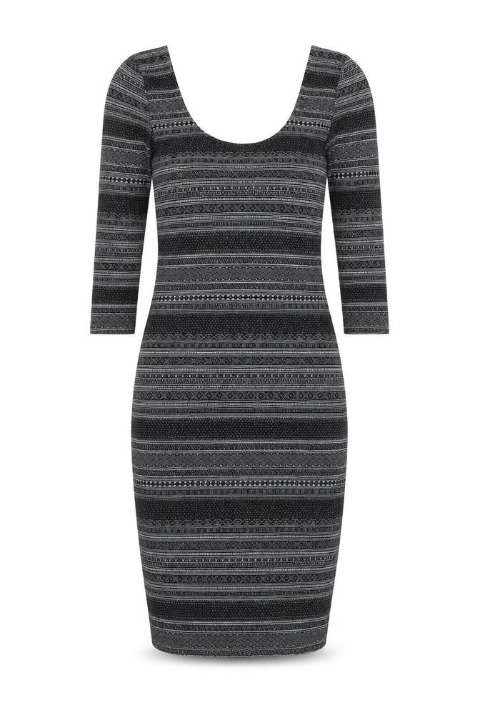 Miss Selfridge Womens Black Cotton Bodycon Size 4 Scoop Neck
