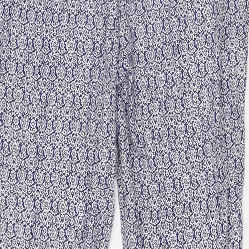 Jack Wills Womens Blue Cotton Trousers Size 10 L28 in Regular - Elasticated Waist