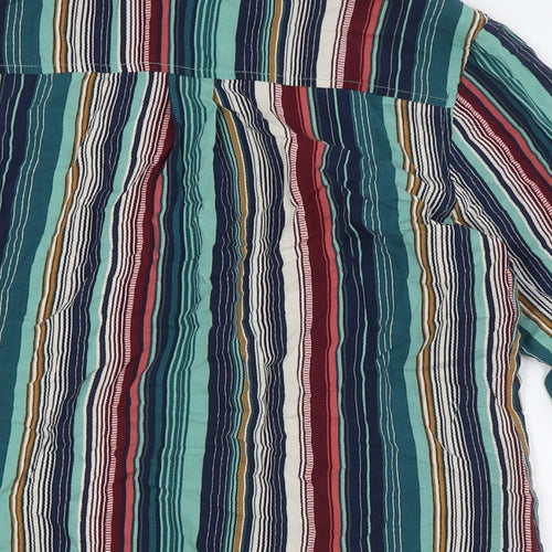 Monsoon Womens Multicoloured Striped Viscose Basic Button-Up Size 8 Collared