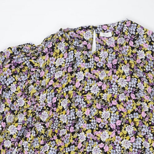 NEXT Girls Multicoloured Floral Viscose A-Line Size 16 Years Round Neck Button