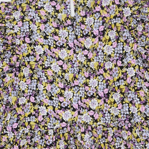 NEXT Girls Multicoloured Floral Viscose A-Line Size 16 Years Round Neck Button