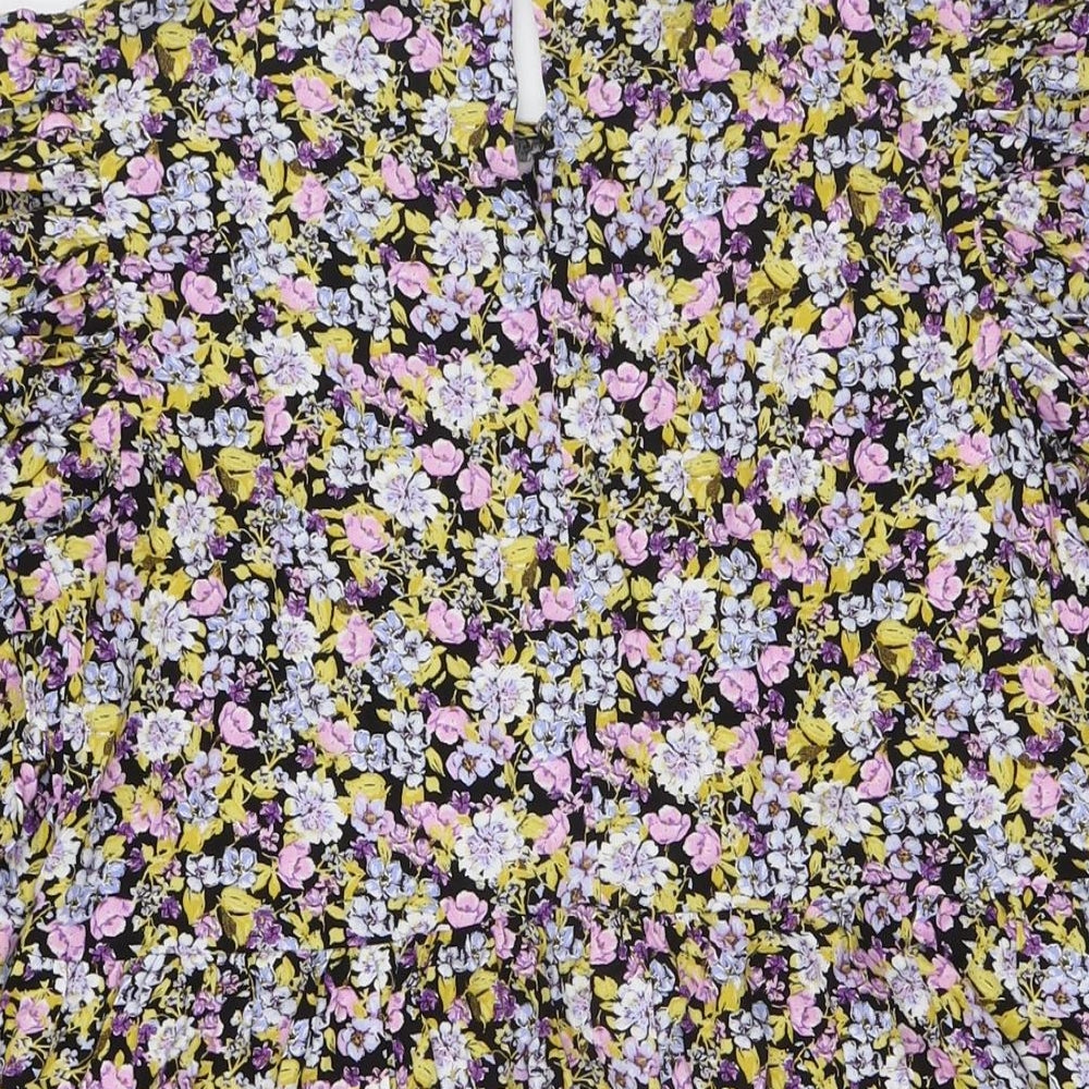 NEXT Girls Multicoloured Floral Viscose A-Line Size 16 Years Round Neck Button