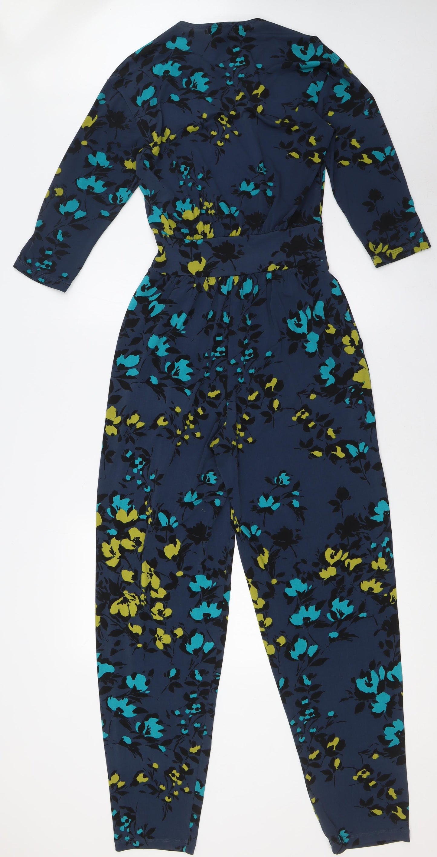 Kim&Co. Womens Multicoloured Flecked Polyester Jumpsuit One-Piece Size XS L30 in - Cold Shoulder